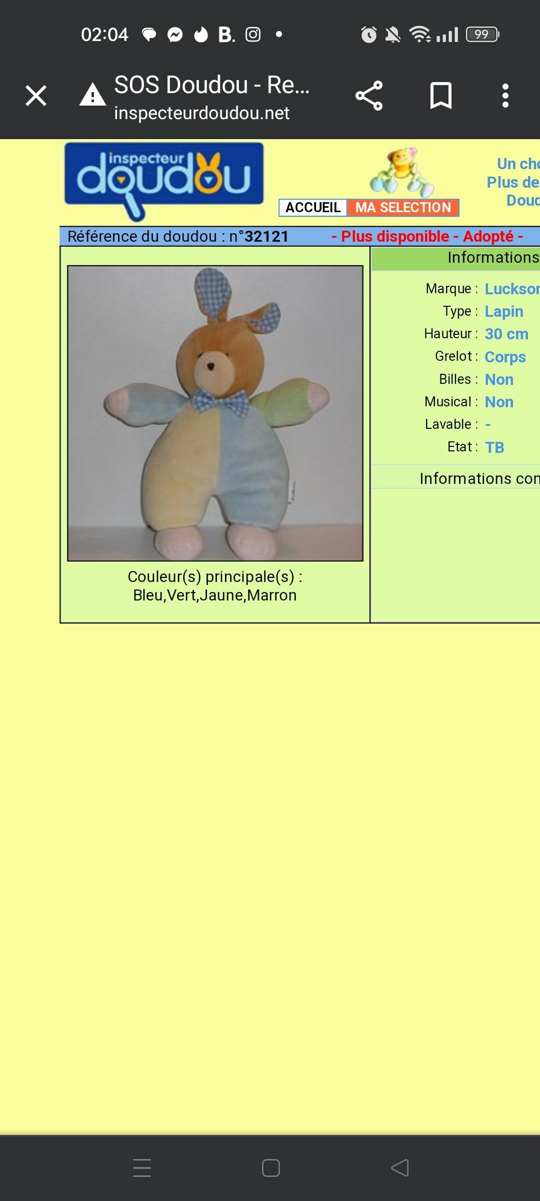 Aider moi a redonner un corps décent à mon doudou