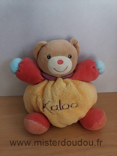 Kaloo Ours Orange rouge bleu - Très bon état