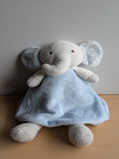 Sumersault Eléphant Blanc robe bleu points blanc dessous - Très bon état