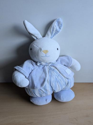 Lapin Raye bleu blanc gilet veste bleue Tartine et chocolat