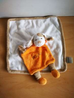 Baby nat Chien Blanc orange beige - Très bon état