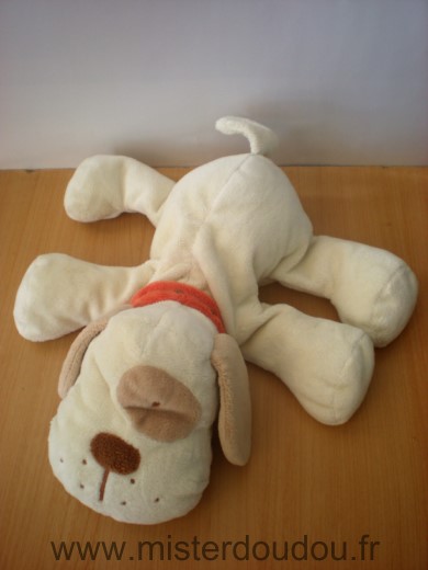 Kiabi baby Chien Ecru beige collier orange - Très bon état