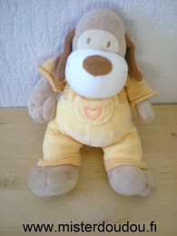 Mots d enfants Chien Beige salopette jaune coeur - Bon état