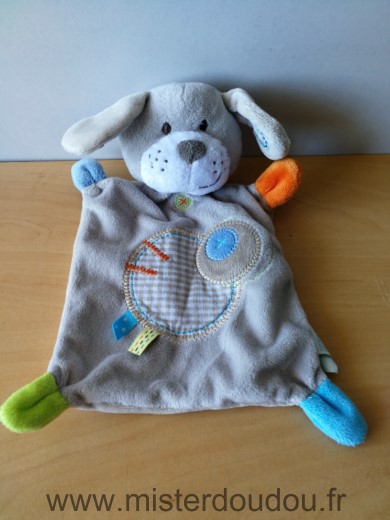 Nicotoy Chien Gris beige bleu etiquettes - Très bon état