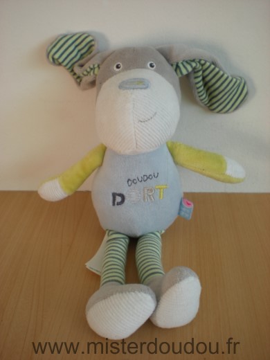 Sucre d orge Chien Bleu gris doudou dort - Très bon état