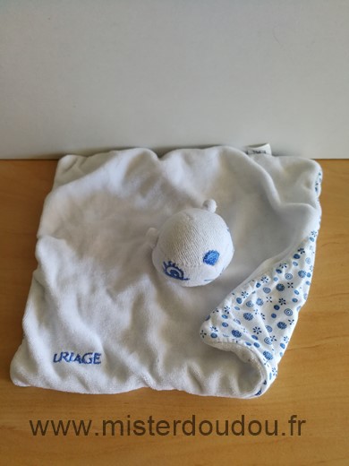 Uriage Ecureuil Blanc motifs bleu dessous - Très bon état