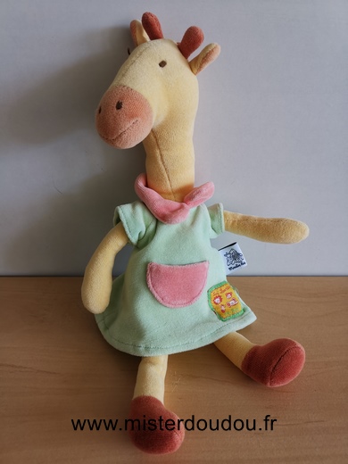 Moulin roty Girafe Jaune robe verte - Très bon état