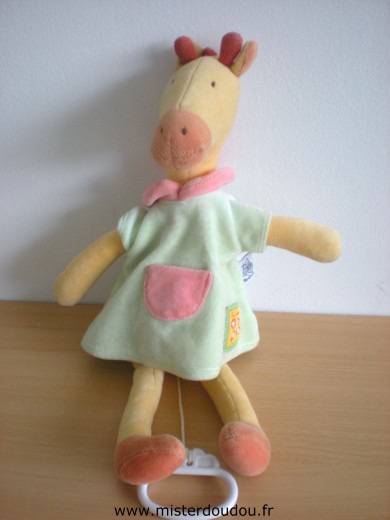 Moulin roty Girafe Jaune robe verte - Etat moyen