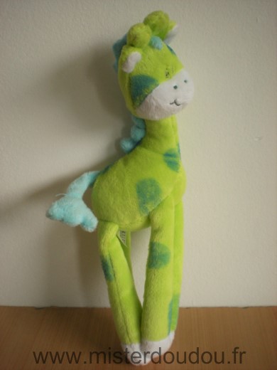Tigex Girafe Vert bleu pattes aimantes - Très bon état