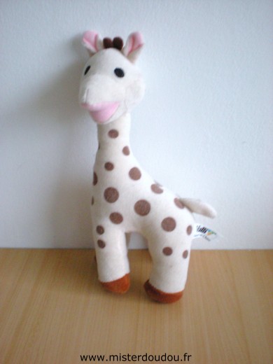 Vulli Girafe Tissus écru taches marron - Très bon état