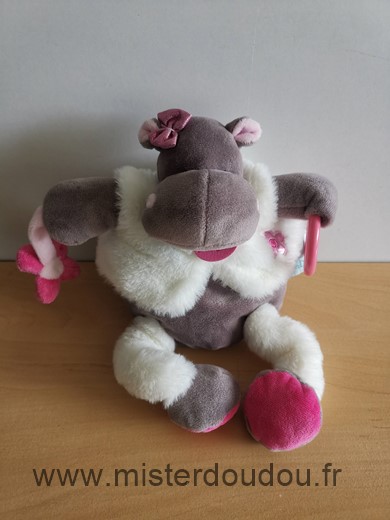 Baby nat Hippopotame Blanc rose marron fleur anneau zoe - Très bon état