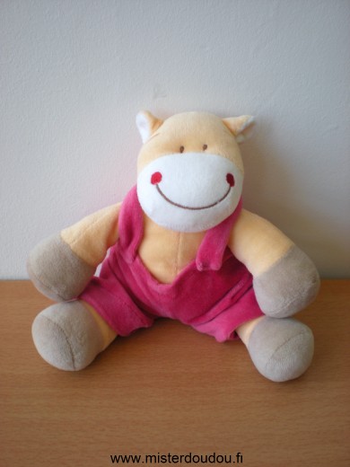 Marque Inconnue Hippopotame Jaune salopette rose - Très bon état