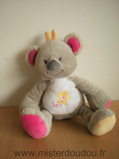 Arthur et lola Koala Bebisol lola gris rose - Très bon état