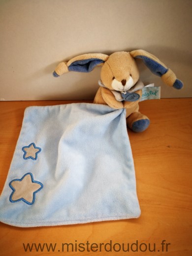 Baby nat Lapin Beige mouchoir bleu etoiles - Très bon état