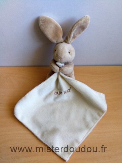 Baby nat Lapin Beige mouchoir ecru - Très bon état