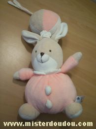 Baby sun Lapin Rose beige blanc - Très bon état