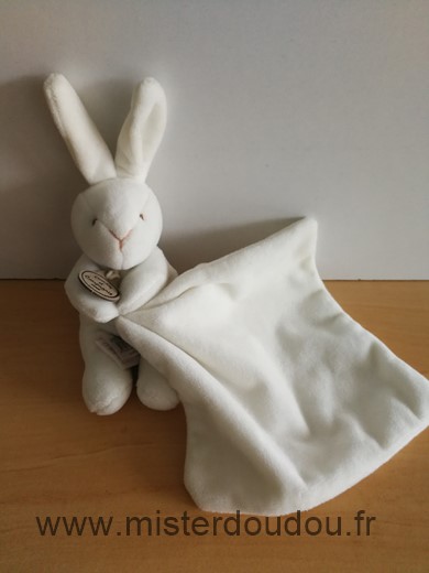 Doudou et compagnie Lapin Blanc mouchoir blanc - Neuf