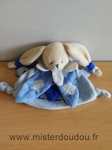 Doudou et compagnie Lapin Bleu etoiles - Très bon état