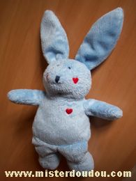 Francoise saget Lapin Bleu coeurs rouges - Très bon état
