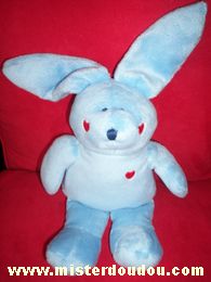 Francoise saget Lapin Bleu coeurs rouges - Neuf