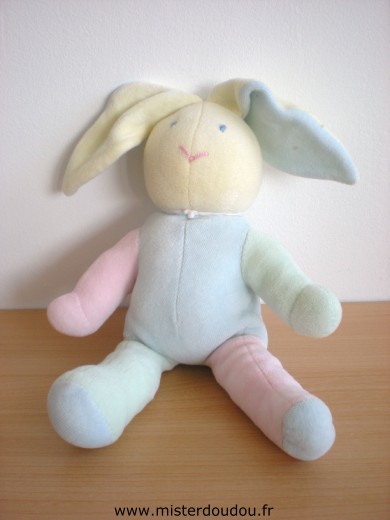 Histoire d ours Lapin Jaune bleu rose vert pastels - Très bon état