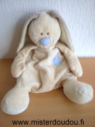 Jollybaby Lapin Bloupi beige marron piece bleue - Très bon état