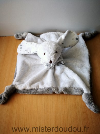 Maisons du monde Lapin Blanc gris dessous colerette etoilee - Bon état
