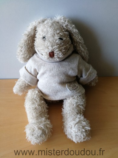 Moulin roty Lapin Beige pull beige basile et lola - Très bon état