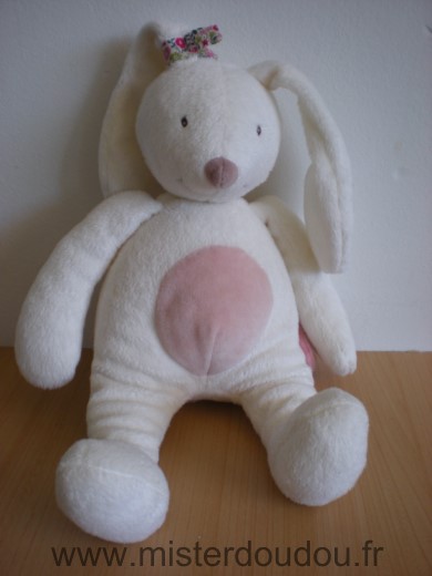 Moulin roty Lapin Capucine blanc rose - Très bon état