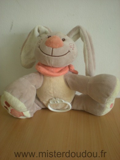 Nattou Lapin Beige jaune foulard orange - Très bon état