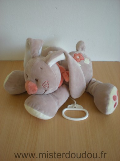 Nattou Lapin Beige jaune foulard orange - Très bon état