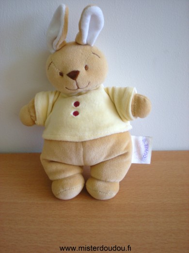 Noukie s Lapin Beige tshirt jaune 3 boutons rouges - Très bon état