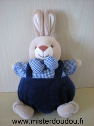 Priscilla larsen Lapin Bleu marine vichy et marron - Très bon état