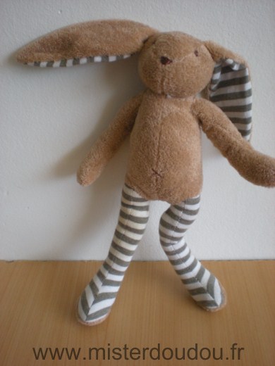 Sergent major Lapin Marron jambes rayees blanc vert kaki - Très bon état