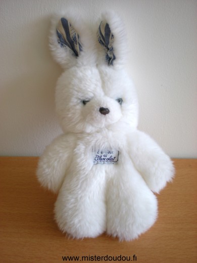 Tartine et chocolat Lapin En peluche blanche yeux bleus - Très bon état
