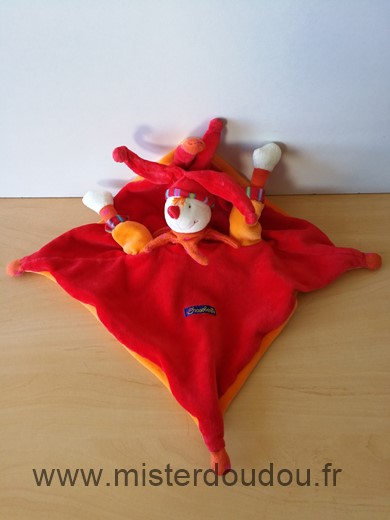 Moulin roty Lutin Dragobert rouge orange clown - Très bon état
