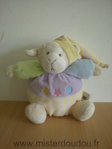 Cmp Mouton Mauve jaune vert pastels - Très bon état