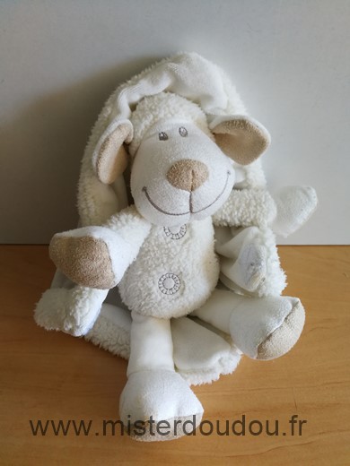 Kiabi baby Mouton Blanc beige couverture grise - Très bon état