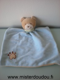 Amtoys Ours Bleu dessus avec une patte brodée, beige dessous - Très bon état