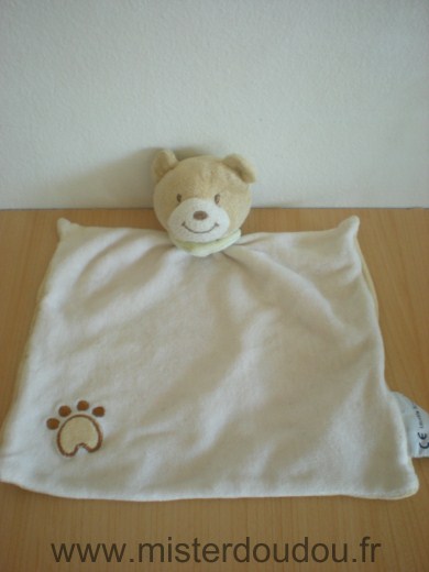Amtoys Ours Rose beige motif patte beige foulard vert - Très bon état