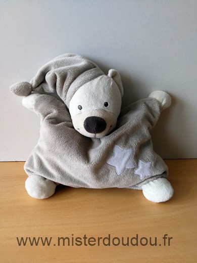Bout chou Ours Gris etoiles blanches - Très bon état