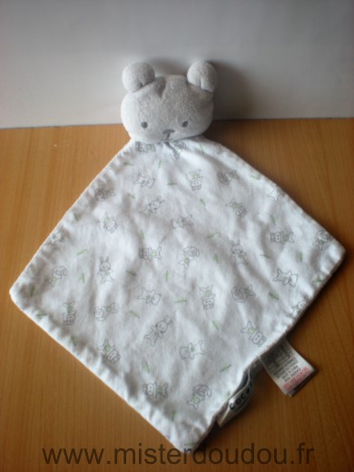 Cocoon Ours Blanc gris motifs lapin ours - Très bon état