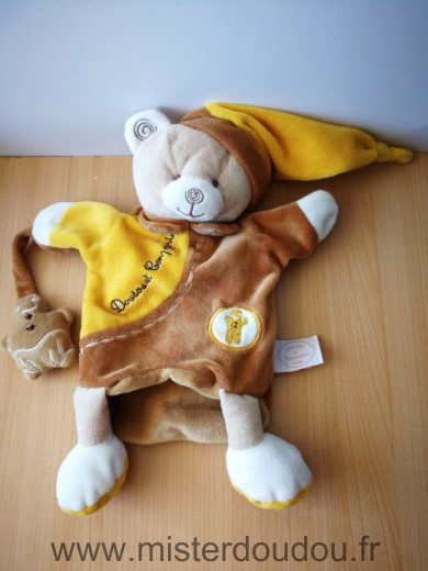 Doudou et compagnie Ours Jaune marron bonhomme en pain d epice - Très bon état