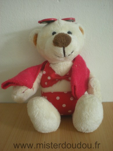 Gipsy Ours Blanc lunettes rouges maillot rouge - Très bon état