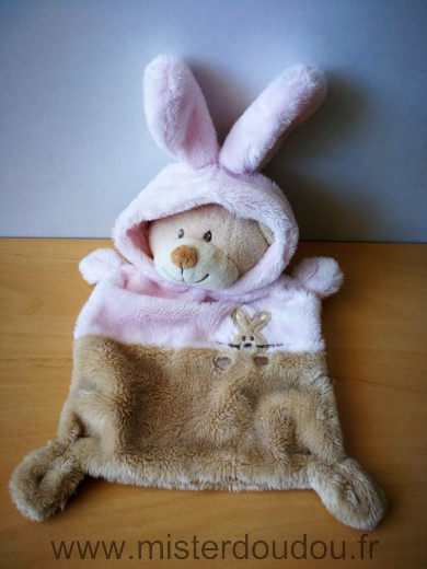 Grain de ble Ours Ours deguise en lapin rose beige - Très bon état