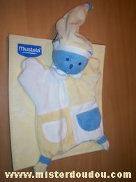 Mustela Ours Bleu blanc jaune pastels - Neuf