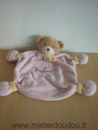 Nounours Ours Rose brodé nounours - Très bon état