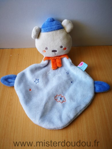Sucre d orge Ours Bleu etoiles echarpe orange - Très bon état