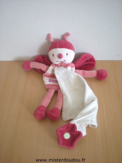 Sucre d orge Papillon Rose rouge mouchoir blanc - Très bon état