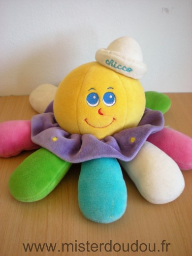 Chicco Pieuvre Jaune pattes multicolore chapeau blanc - Très bon état